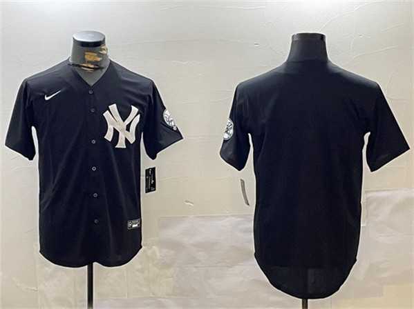 Men%27s New York Yankees Blank Black With Patch Cool Base Stitched Jersey->san diego padres->MLB Jersey